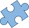 Blue icon of a puzzle piece